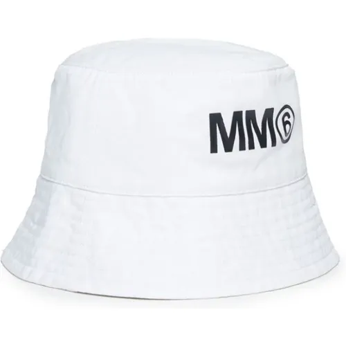 Bucket Hat with Logo Print , male, Sizes: M, L - MM6 Maison Margiela - Modalova