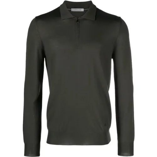 Wool Zip Polo Shirt, 100% Virgin Wool , male, Sizes: 3XL, 2XL, L - Corneliani - Modalova