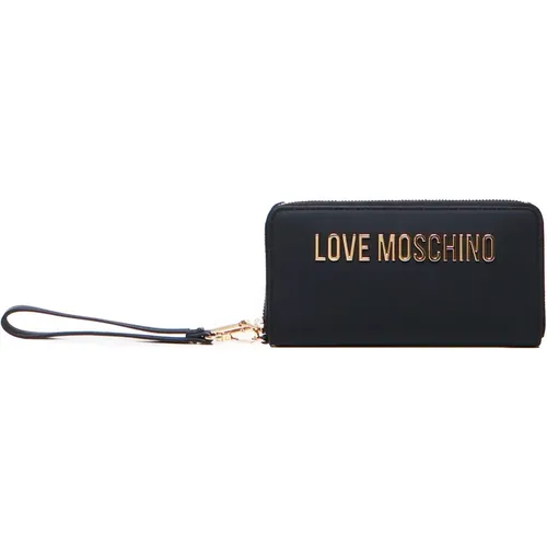 Eco-Leather Wallet with Zip Closure , female, Sizes: ONE SIZE - Love Moschino - Modalova