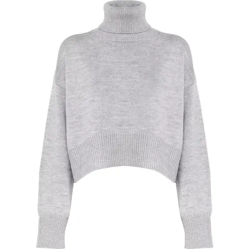 Grauer Wollpullover Italien , Damen, Größe: 2XS - Dondup - Modalova