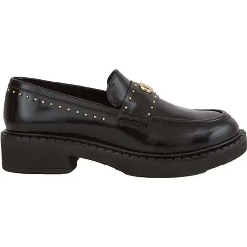 Leather Loafer with Micro Studs , female, Sizes: 7 UK - Twinset - Modalova