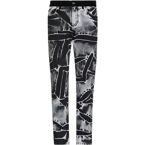 Cotton Jeans with Velvet Detail , male, Sizes: L - Dolce & Gabbana - Modalova