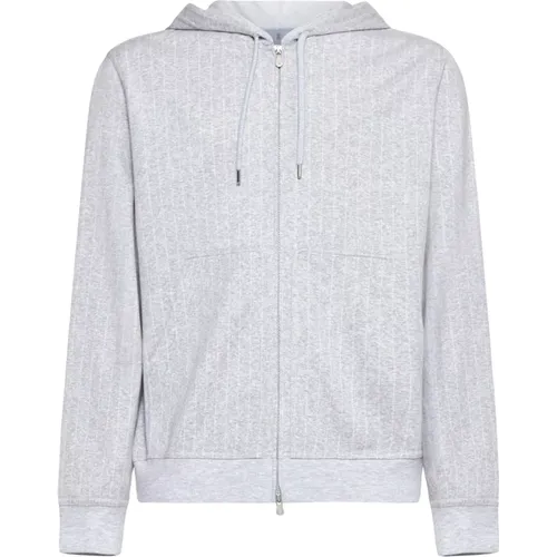 Grey Sweaters for Men , male, Sizes: S, XL - BRUNELLO CUCINELLI - Modalova