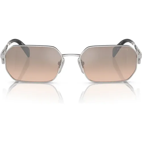 Women's Sunglasses with Geometric Design and Mirrored Lenses , female, Sizes: 58 MM - Prada - Modalova
