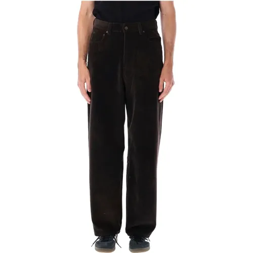 Corduroy Velvet Trousers Dark , male, Sizes: W31, W32, W34, W33 - Haikure - Modalova