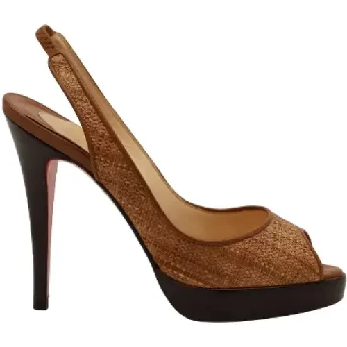 Pre-owned Raffia heels , female, Sizes: 3 UK - Christian Louboutin Pre-owned - Modalova