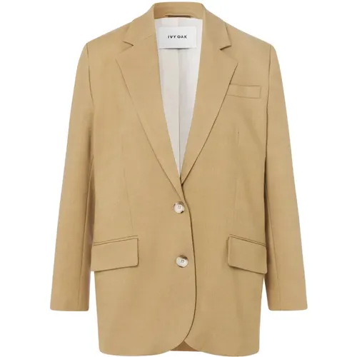 Oversized Einreihiger Blazer Grün Baumwolle , Damen, Größe: XS - IVY OAK - Modalova