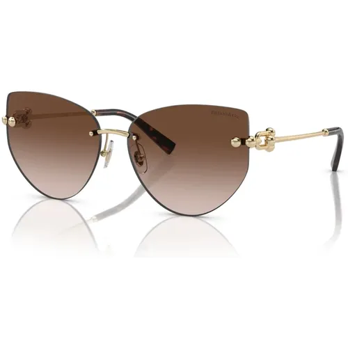Goldbraune Sonnenbrille , Damen, Größe: 60 MM - Tiffany - Modalova