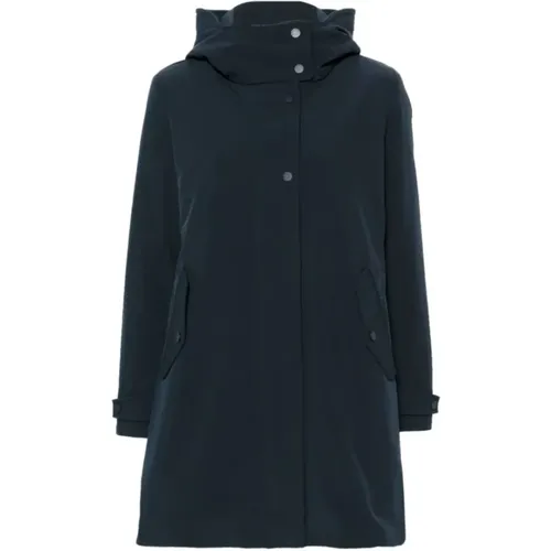 Blauer Tech Softshell Abnehmbarer Mantel , Damen, Größe: L - Woolrich - Modalova