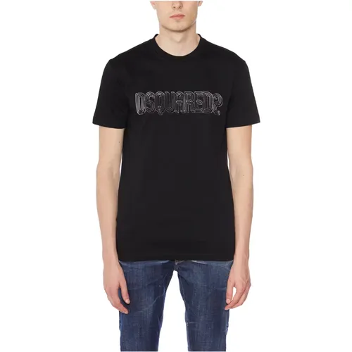 Baumwoll-Print T-Shirt , Herren, Größe: XL - Dsquared2 - Modalova