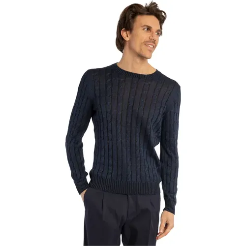 Linen Cotton Crew-Neck Sweater , male, Sizes: M, XL - Gran Sasso - Modalova