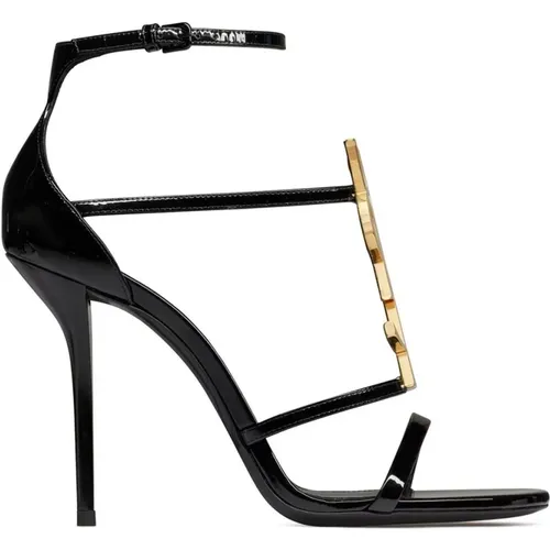 Cassandra Open-Toe High Heel Sandals , female, Sizes: 7 UK, 8 UK - Saint Laurent - Modalova