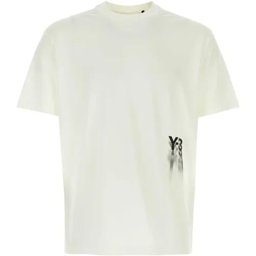 Ivory Baumwoll T-Shirt , Herren, Größe: M - Y-3 - Modalova