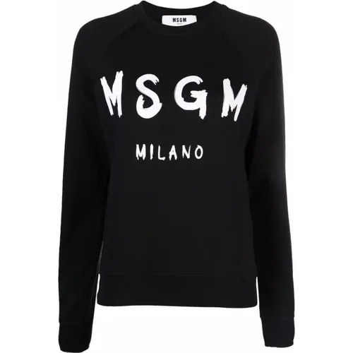 Schwarzer Sweatshirt Damenmode , Damen, Größe: S - Msgm - Modalova