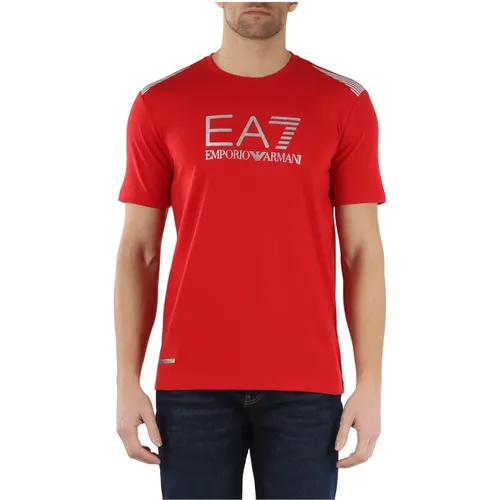 Natürliches Ventus7 Baumwoll T-Shirt , Herren, Größe: L - Emporio Armani EA7 - Modalova