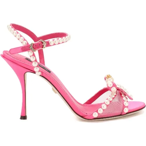 Pearl Embellished Sandals , female, Sizes: 5 1/2 UK, 3 1/2 UK - Dolce & Gabbana - Modalova