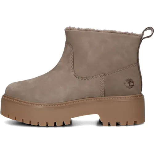 Taupe Stiefeletten für Stilvollen Herbst , Damen, Größe: 39 EU - Timberland - Modalova