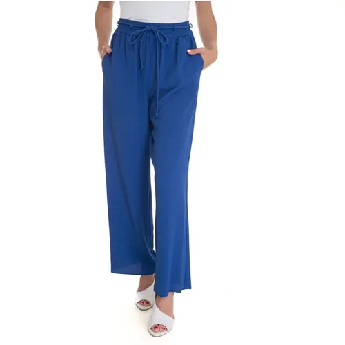 Crêpe Elastic Waist Trousers , female, Sizes: L, S - Emporio Armani - Modalova