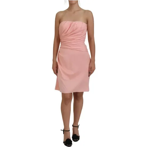 Elegant Strapless Midi Dress in , female, Sizes: S, XS, 2XS - Dolce & Gabbana - Modalova