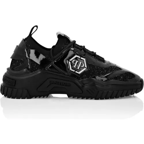 Schwarze Sneakers mit Predator Vernice , Damen, Größe: 37 EU - Philipp Plein - Modalova
