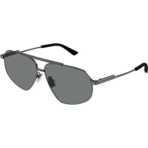 Bv1194S Sunglasses in Ruthenium/Grey , unisex, Sizes: 61 MM - Bottega Veneta - Modalova