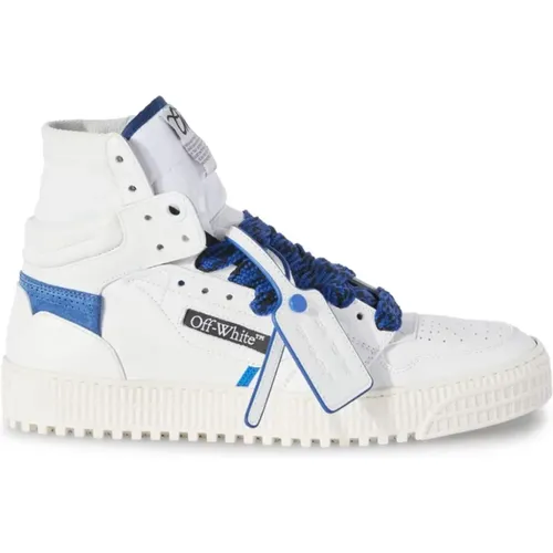 White Navy Leather Sneaker 3.0 , male, Sizes: 9 UK, 7 UK - Off White - Modalova