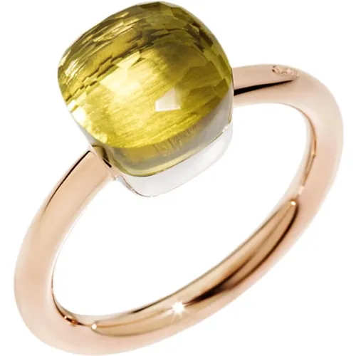 Pab4030O6000000QL -ude ring - Petitaked Ring Ring with Rose Gold With White Gold Bezer , female, Sizes: 54 MM - Pomellato - Modalova