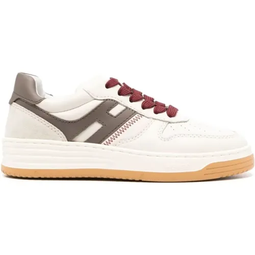 Sneakers Bordeaux Red White Grey , female, Sizes: 7 UK, 4 1/2 UK, 2 1/2 UK, 3 1/2 UK, 4 UK, 5 UK, 2 UK, 6 UK, 3 UK, 5 1/2 UK - Hogan - Modalova