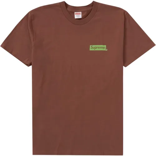 Exklusives Klassisches Braunes Tee-Shirt , Herren, Größe: L - Supreme - Modalova