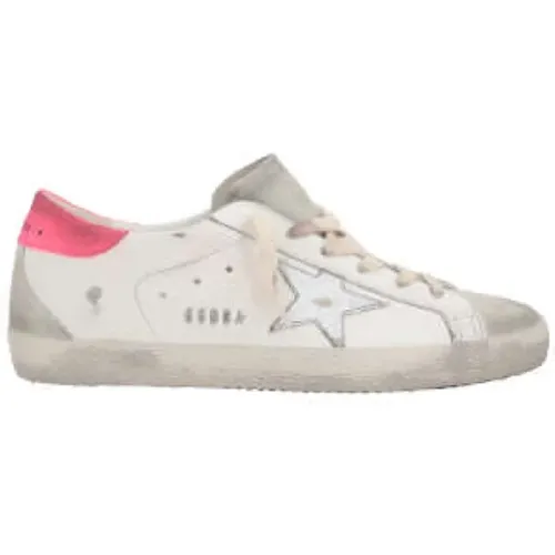 White Low-Top Sneakers with Vintage Effect , female, Sizes: 7 UK - Golden Goose - Modalova