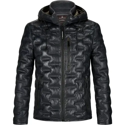 Gesteppte Lederjacke mit abnehmbarer Kapuze - Milestone - Modalova