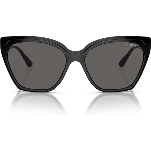 Oversized Schwarze Sonnenbrille mit Verstellbaren Metallbügeln - Vogue - Modalova