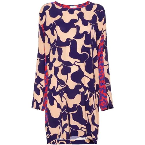 Abstract Pattern Dress with Contrasting Panels , female, Sizes: S, L - Dries Van Noten - Modalova