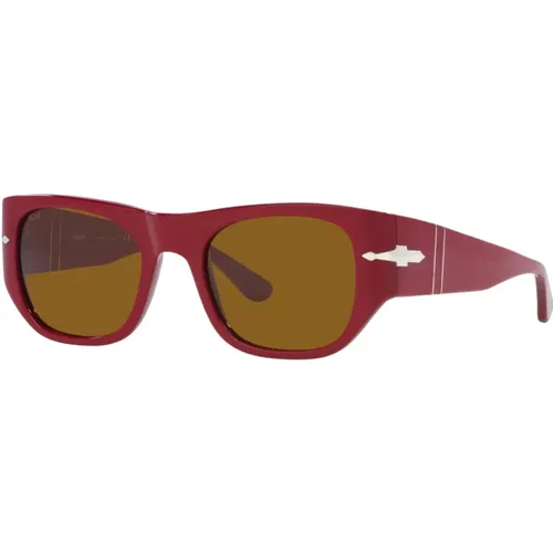 Burgundy/Brown Sonnenbrille , Herren, Größe: 51 MM - Persol - Modalova