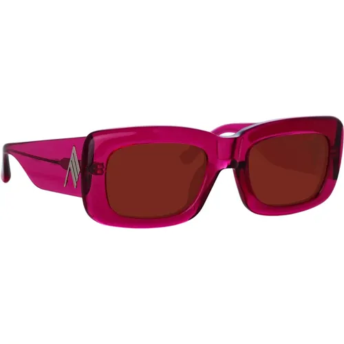 Transparent Rectangular Sunglasses with Brown Lenses , female, Sizes: 52 MM - The Attico - Modalova
