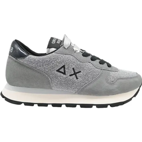 Running Sneakers - Ally Glitter Grey , female, Sizes: 5 UK - Sun68 - Modalova