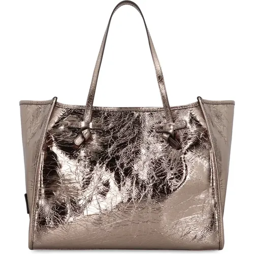 Glattleder-Tasche mit metallischen Akzenten , Damen, Größe: ONE Size - Gianni Chiarini - Modalova