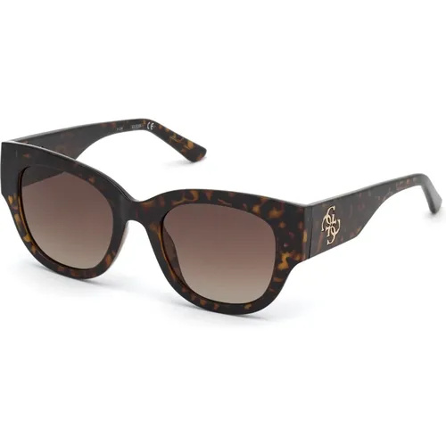 Stilvolle Gradient Braun Sonnenbrille,Goldenes Gradient Rauch Sonnenbrille,Sonnenbrille Gu7680 01B - Guess - Modalova