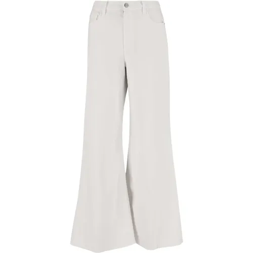 Hohe Taille Weite Bein Weiße Jeans , Damen, Größe: W26 - Frame - Modalova