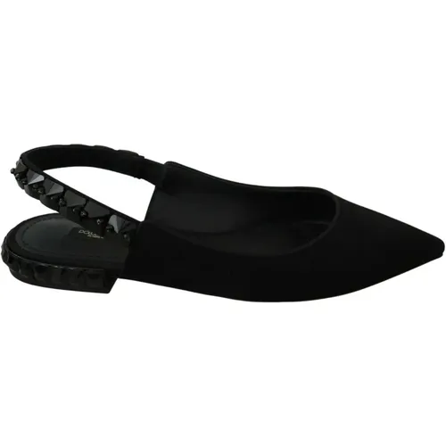 Flat Sandalen , Damen, Größe: 36 1/2 EU - Dolce & Gabbana - Modalova
