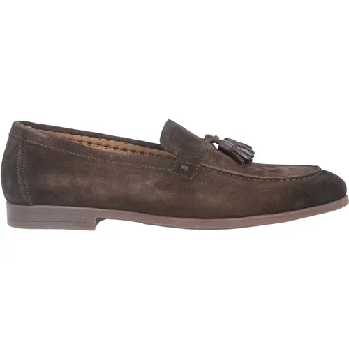 Italian Suede Leather Loafers , male, Sizes: 10 UK, 7 UK, 8 1/2 UK - Doucal's - Modalova