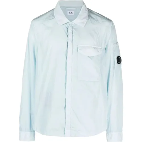 Chrome-R Pocket Overshirt in Sky Color , male, Sizes: L, S, M, XL, 2XL - C.P. Company - Modalova