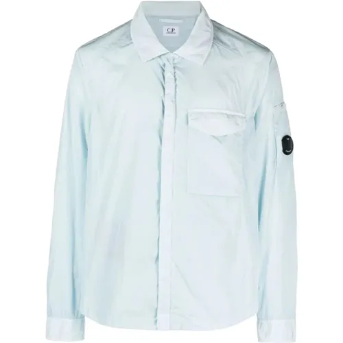 Chrome-R Pocket Overshirt in Sky Color , male, Sizes: S - C.P. Company - Modalova