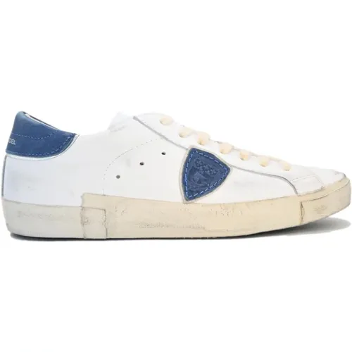 Low Top Sneakers in and Blue , male, Sizes: 7 UK - Philippe Model - Modalova