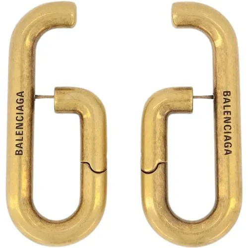 Volume Earrings in Aluminium and Gold-Tone Brass , female, Sizes: ONE SIZE - Balenciaga - Modalova