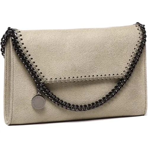 Khaki Shoulder Bag with Ruthenium Hardware , female, Sizes: ONE SIZE - Stella Mccartney - Modalova