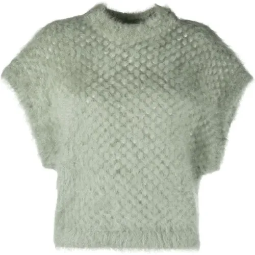 Metallic Mohair Vest , female, Sizes: S - BRUNELLO CUCINELLI - Modalova