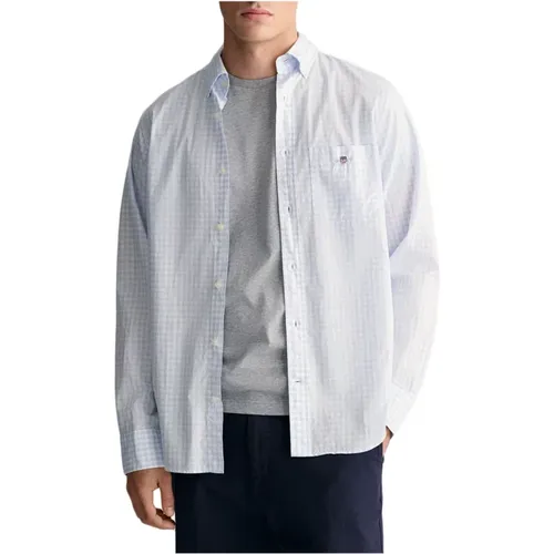 Gingham Poplin Shirt , male, Sizes: 2XL - Gant - Modalova