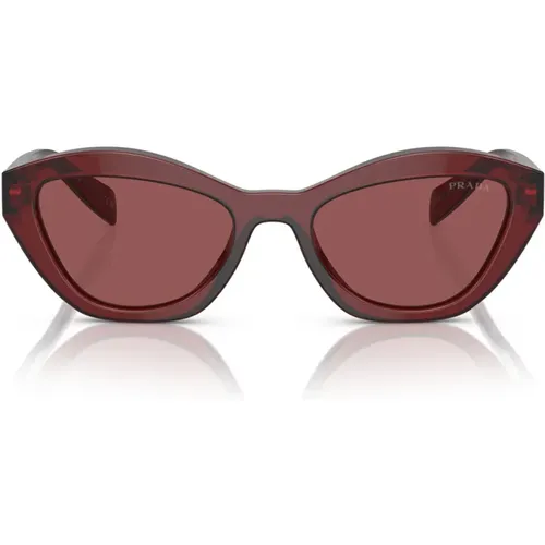 Rote Transparente Schmetterling Sonnenbrille , unisex, Größe: 52 MM - Prada - Modalova