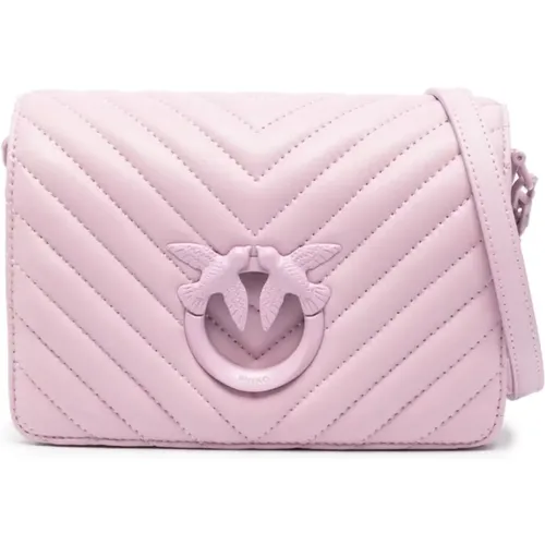 Lilac Chevron Quilted Shoulder Bag , female, Sizes: ONE SIZE - pinko - Modalova